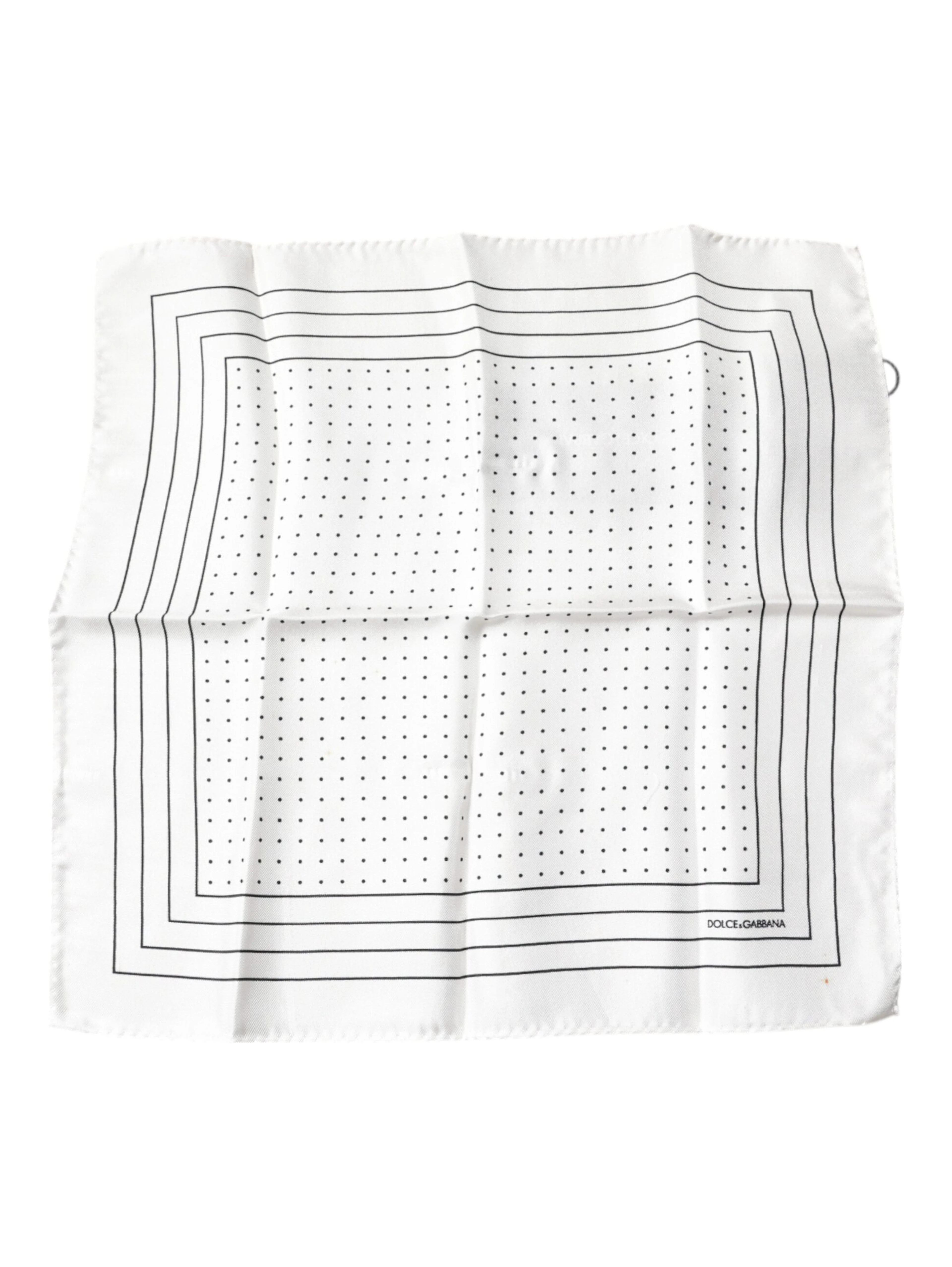 White Polka Dots Square Handkerchief Scarf