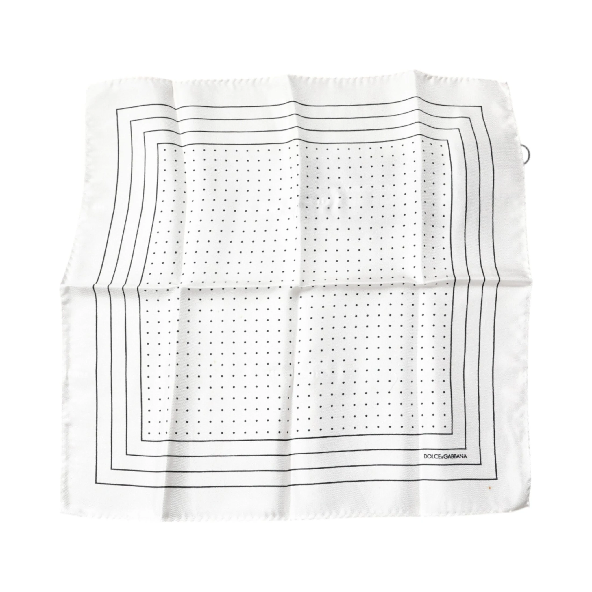 White Polka Dots Square Handkerchief Scarf