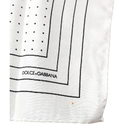 White Polka Dots Square Handkerchief Scarf