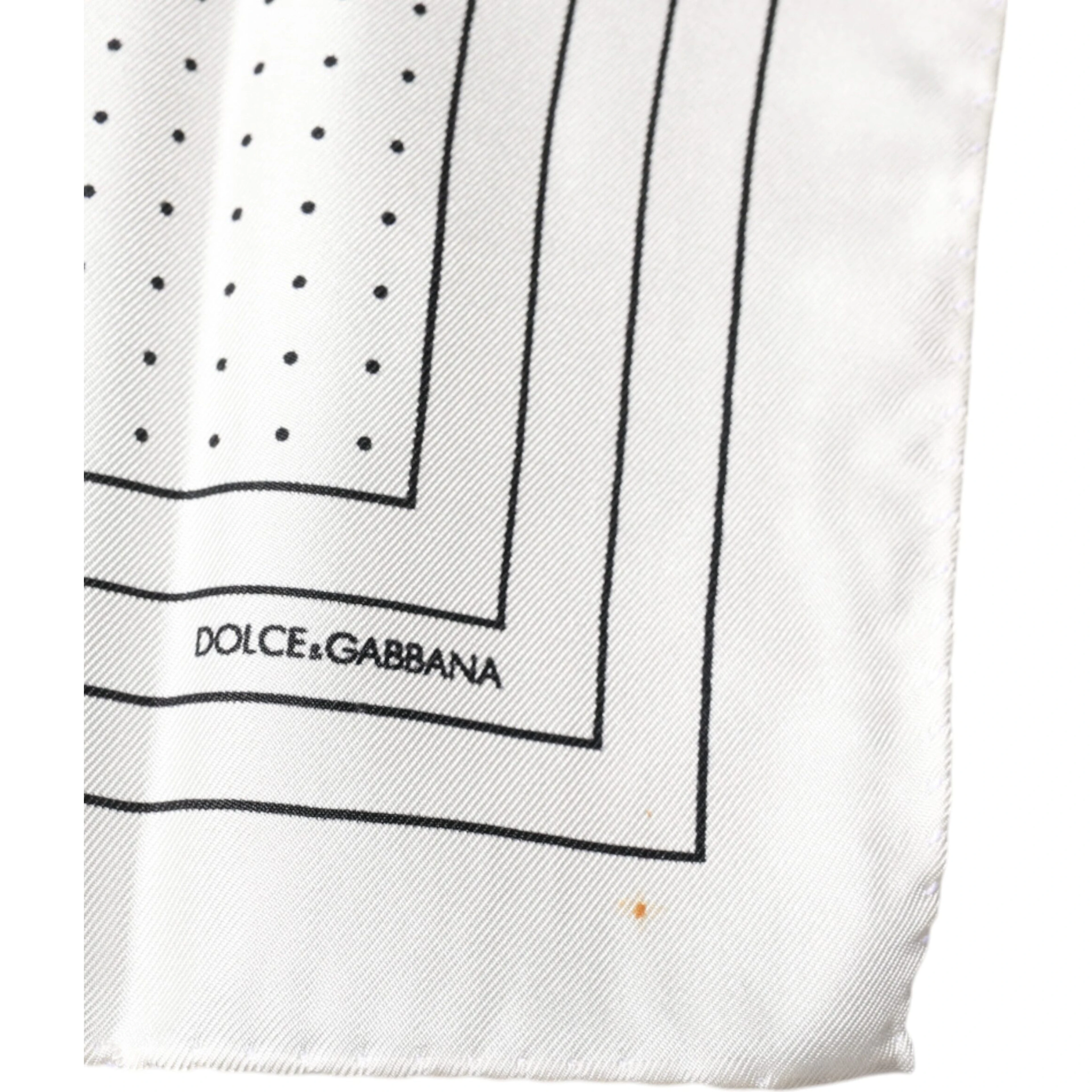 White Polka Dots Square Handkerchief Scarf