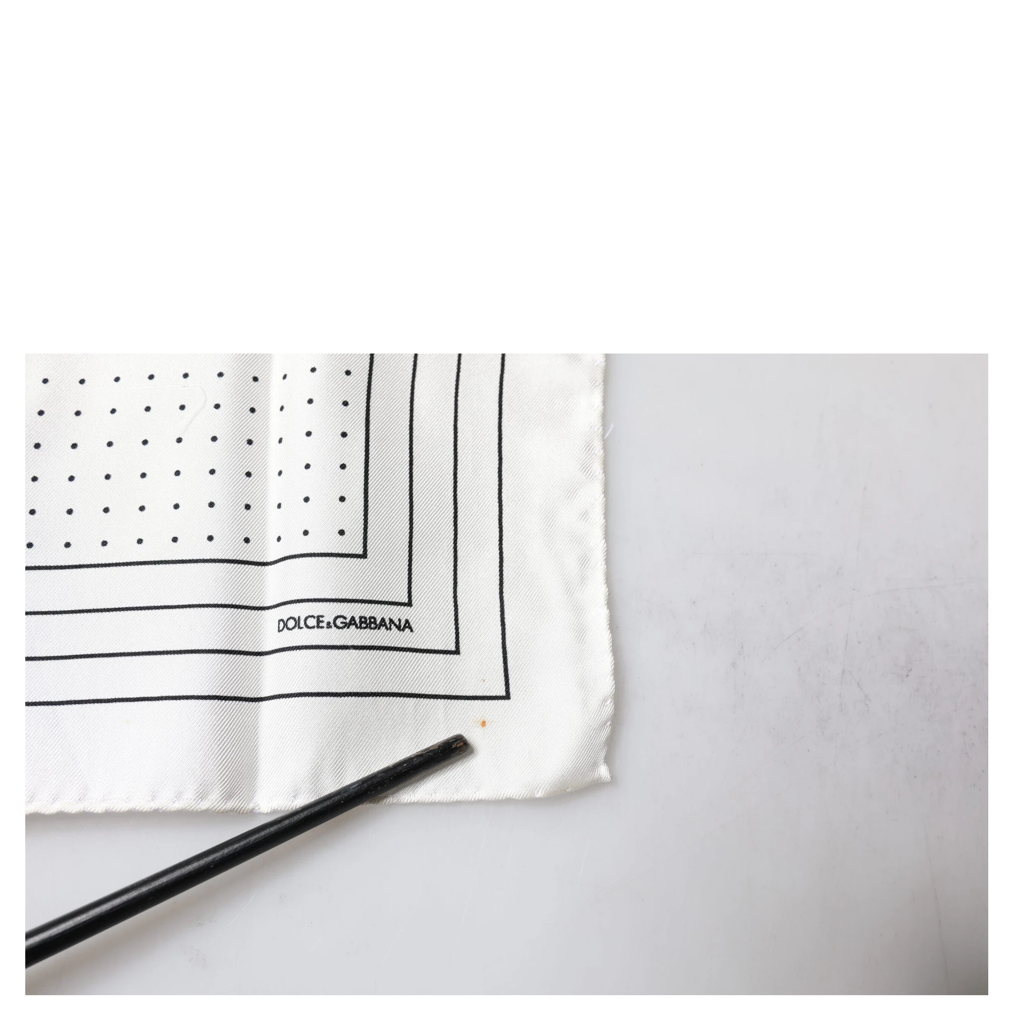 White Polka Dots Square Handkerchief Scarf