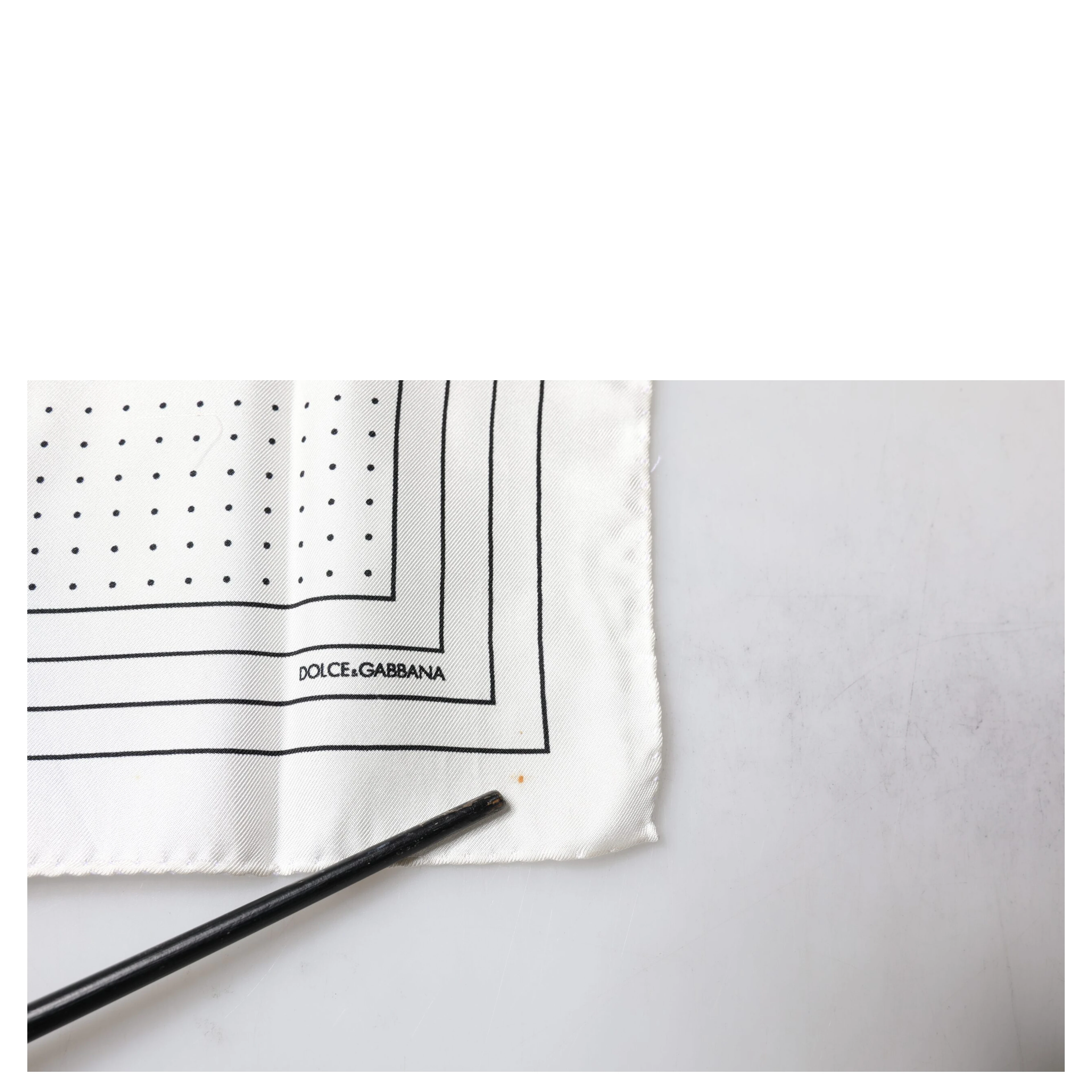 White Polka Dots Square Handkerchief Scarf