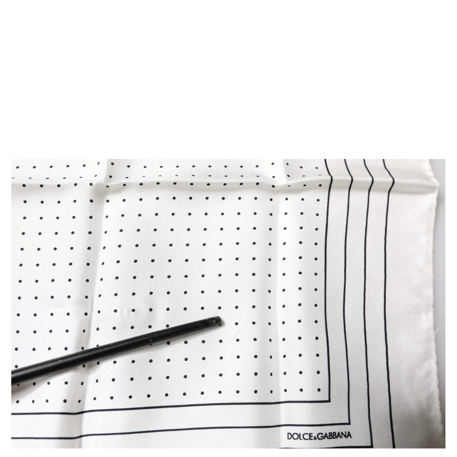 White Polka Dots Square Handkerchief Scarf
