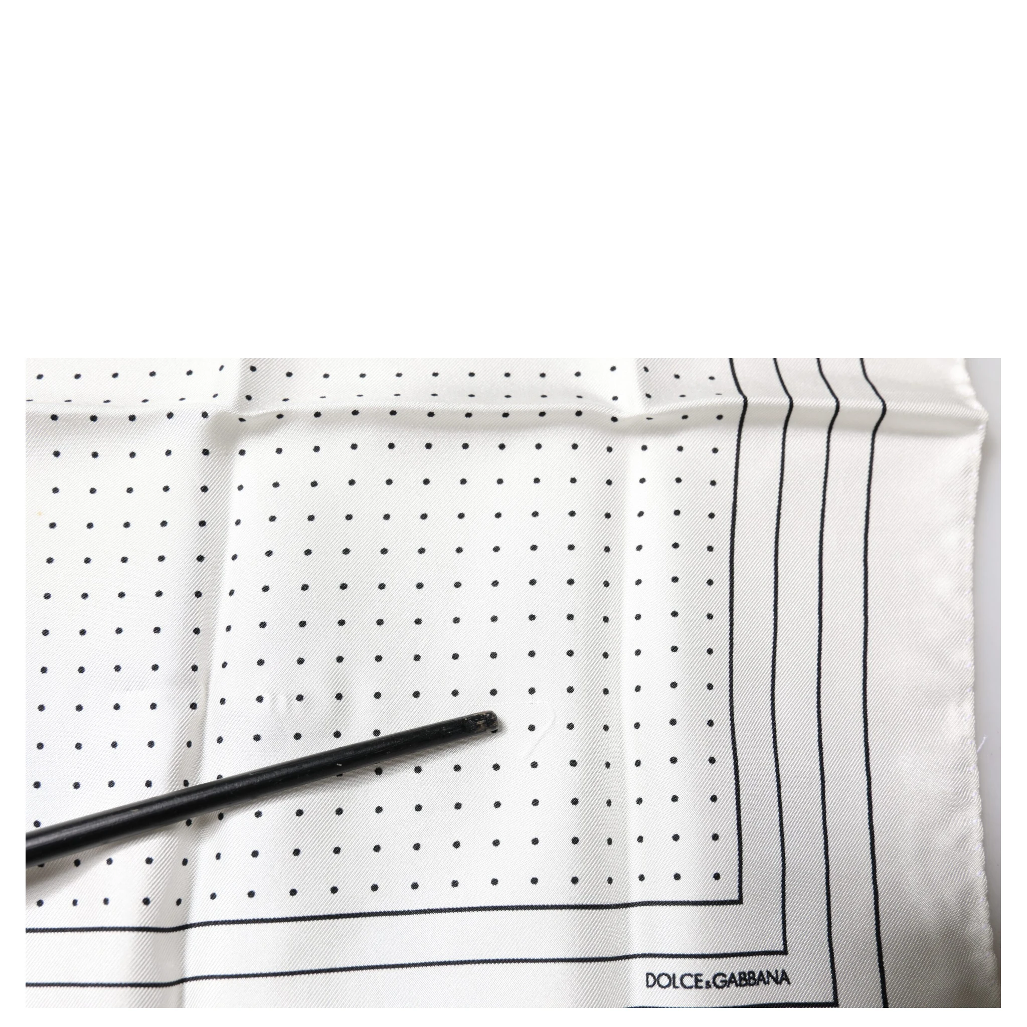 White Polka Dots Square Handkerchief Scarf