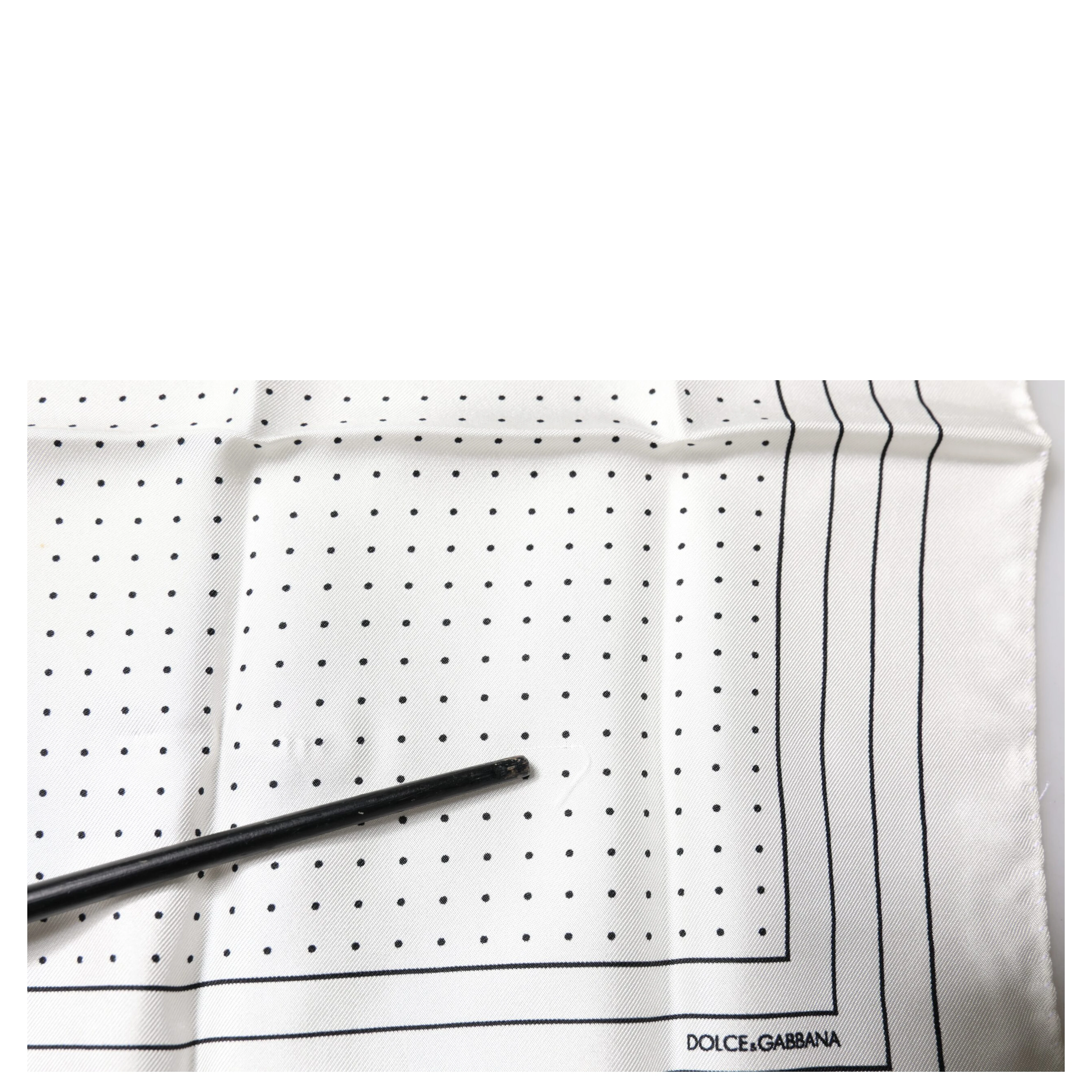 White Polka Dots Square Handkerchief Scarf
