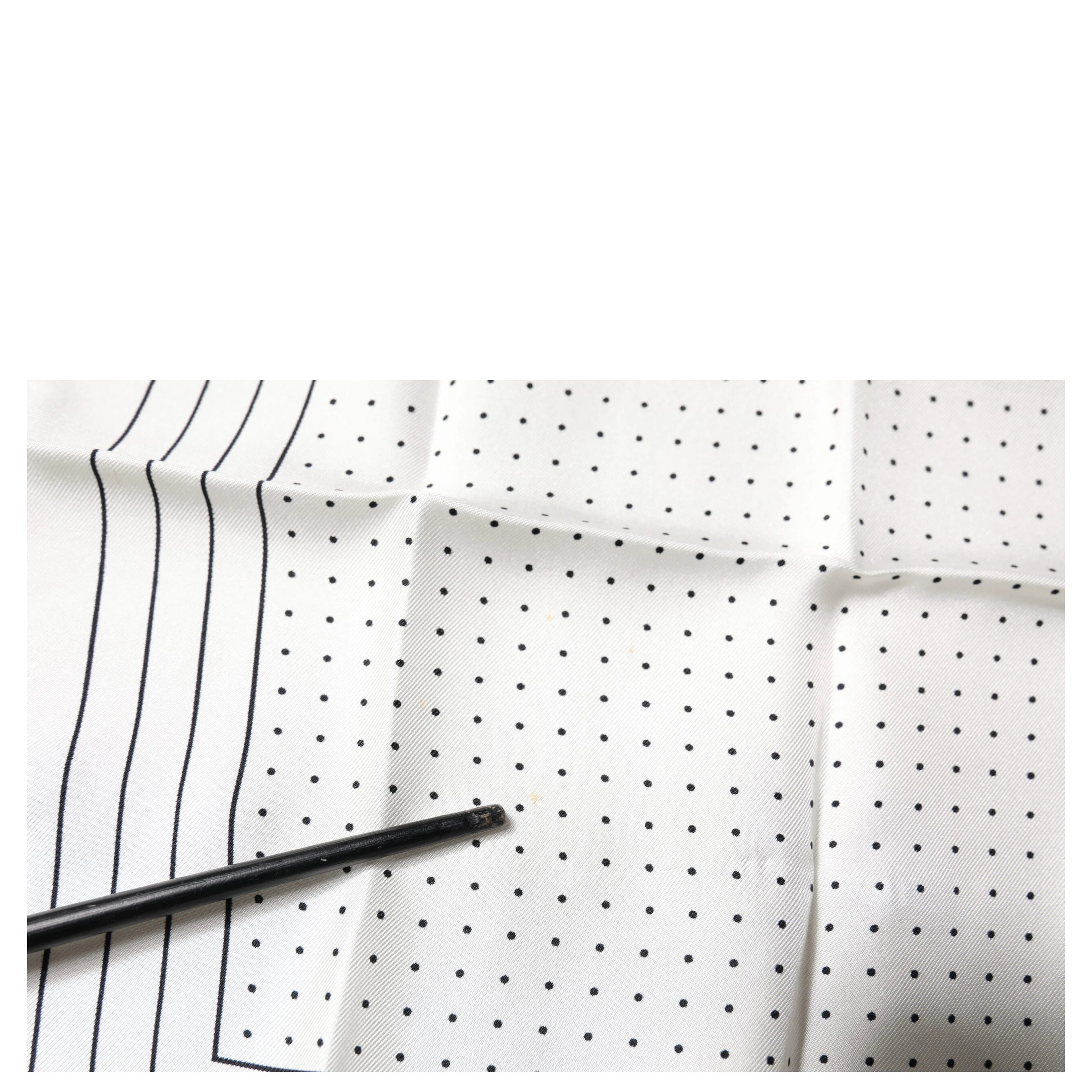 White Polka Dots Square Handkerchief Scarf