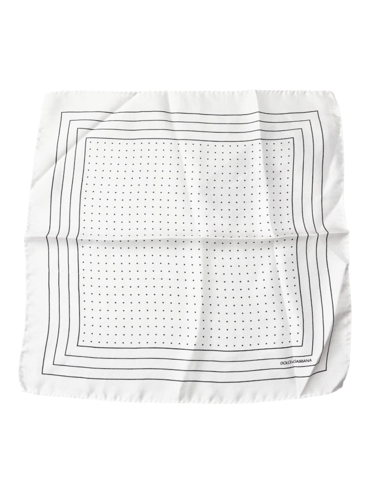 White Polka Dots Square Handkerchief Scarf