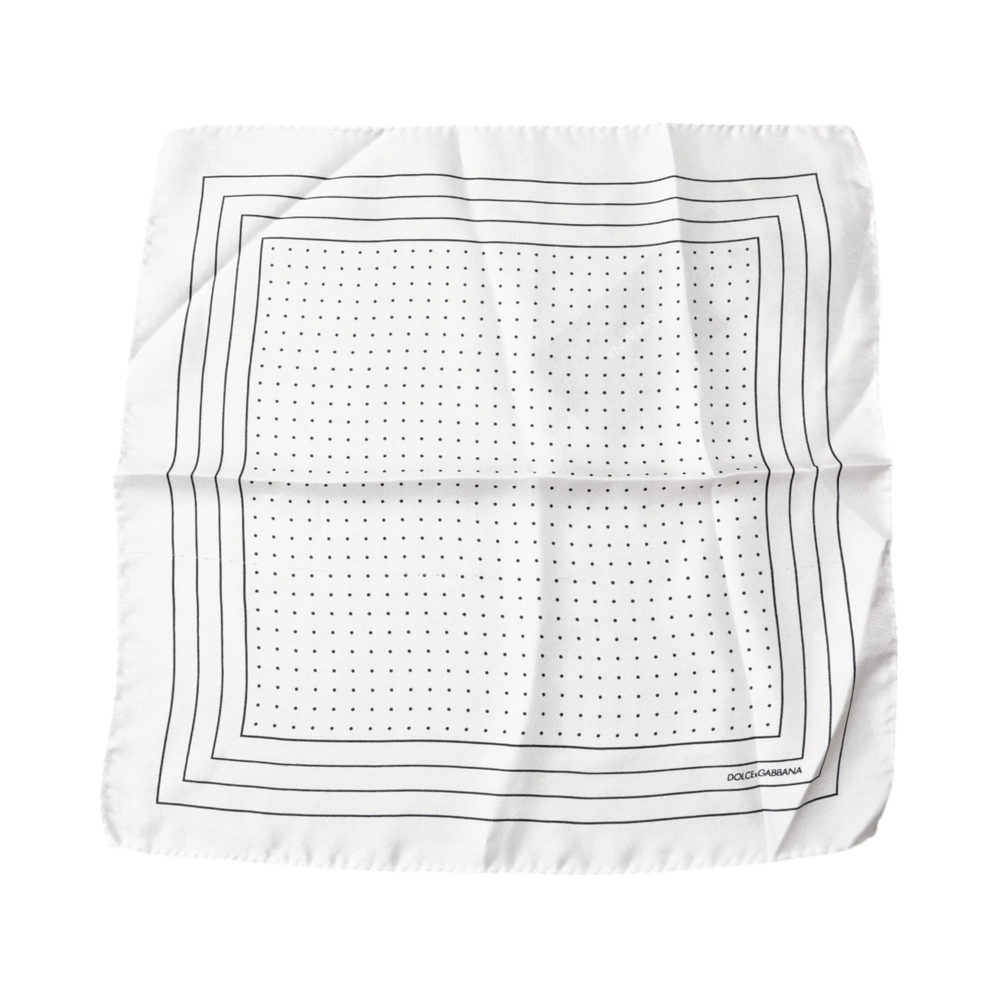 White Polka Dots Square Handkerchief Scarf