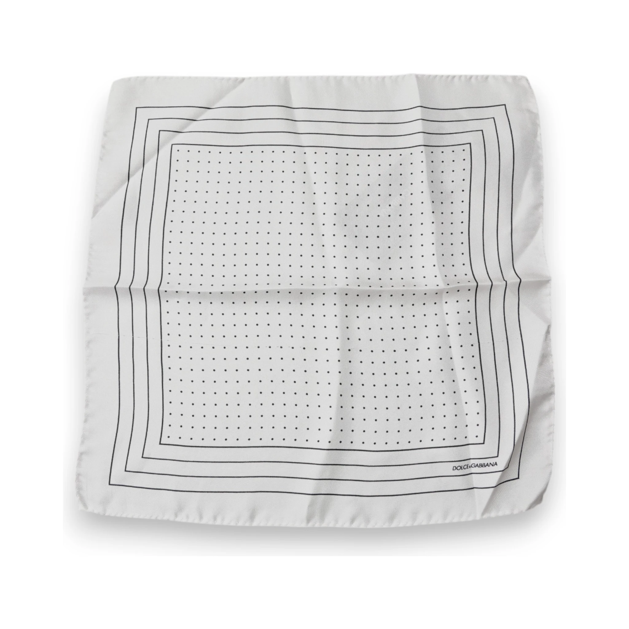White Polka Dots Square Handkerchief Scarf