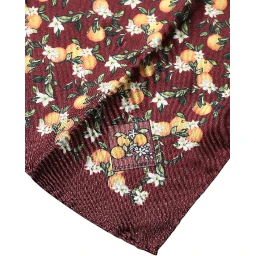 Maroon Oranges Silk Square Handkerchief Scarf