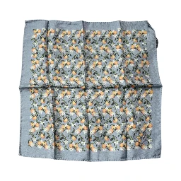 Gray Oranges Silk Square Handkerchief Scarf