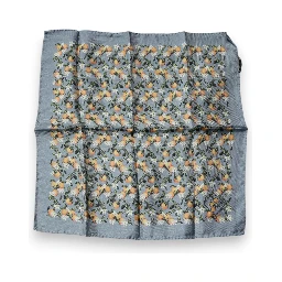 Gray Oranges Silk Square Handkerchief Scarf