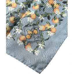 Gray Oranges Silk Square Handkerchief Scarf