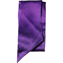 Purple Satin Silk Skinny Neck Foulard Scarf