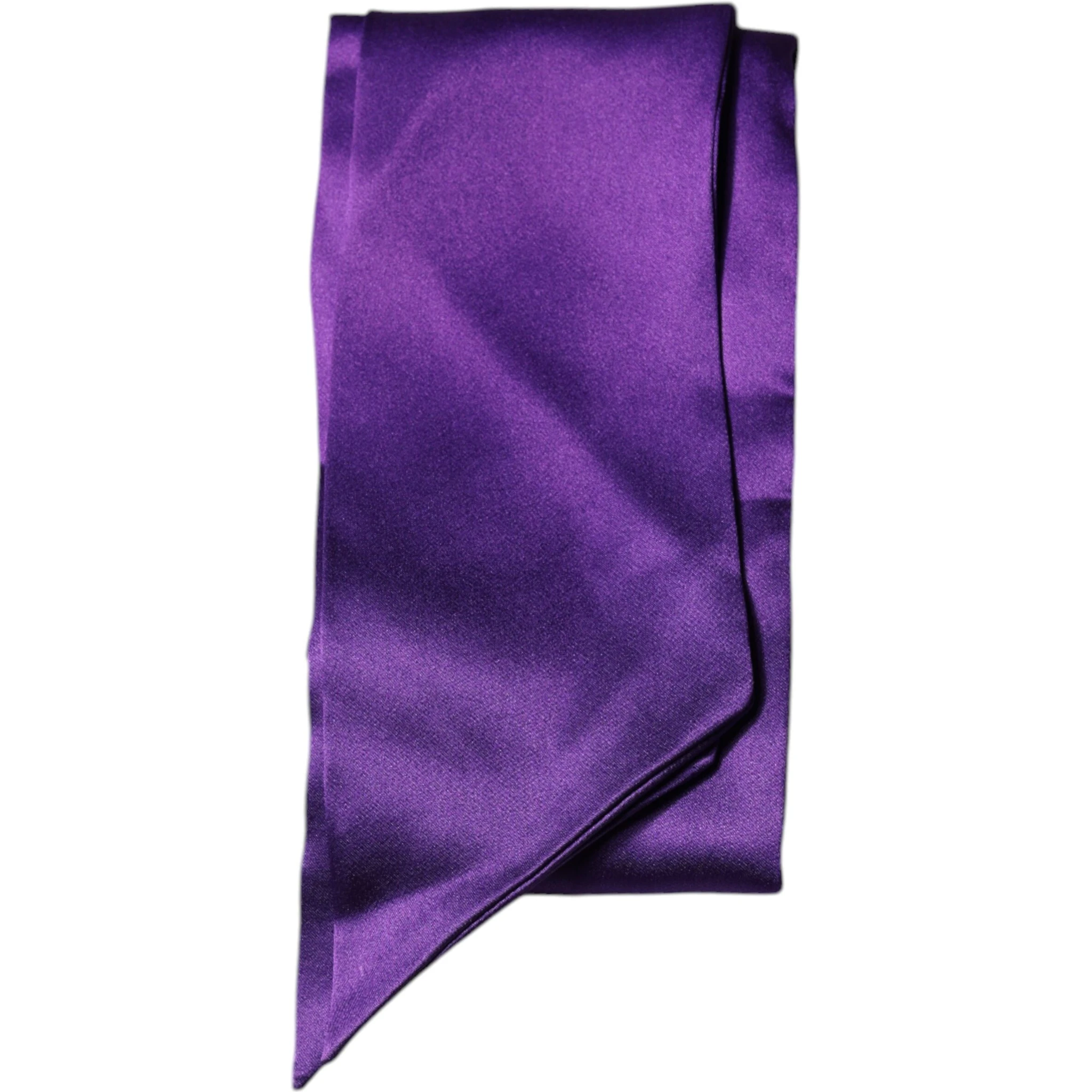 Purple Satin Silk Skinny Neck Foulard Scarf