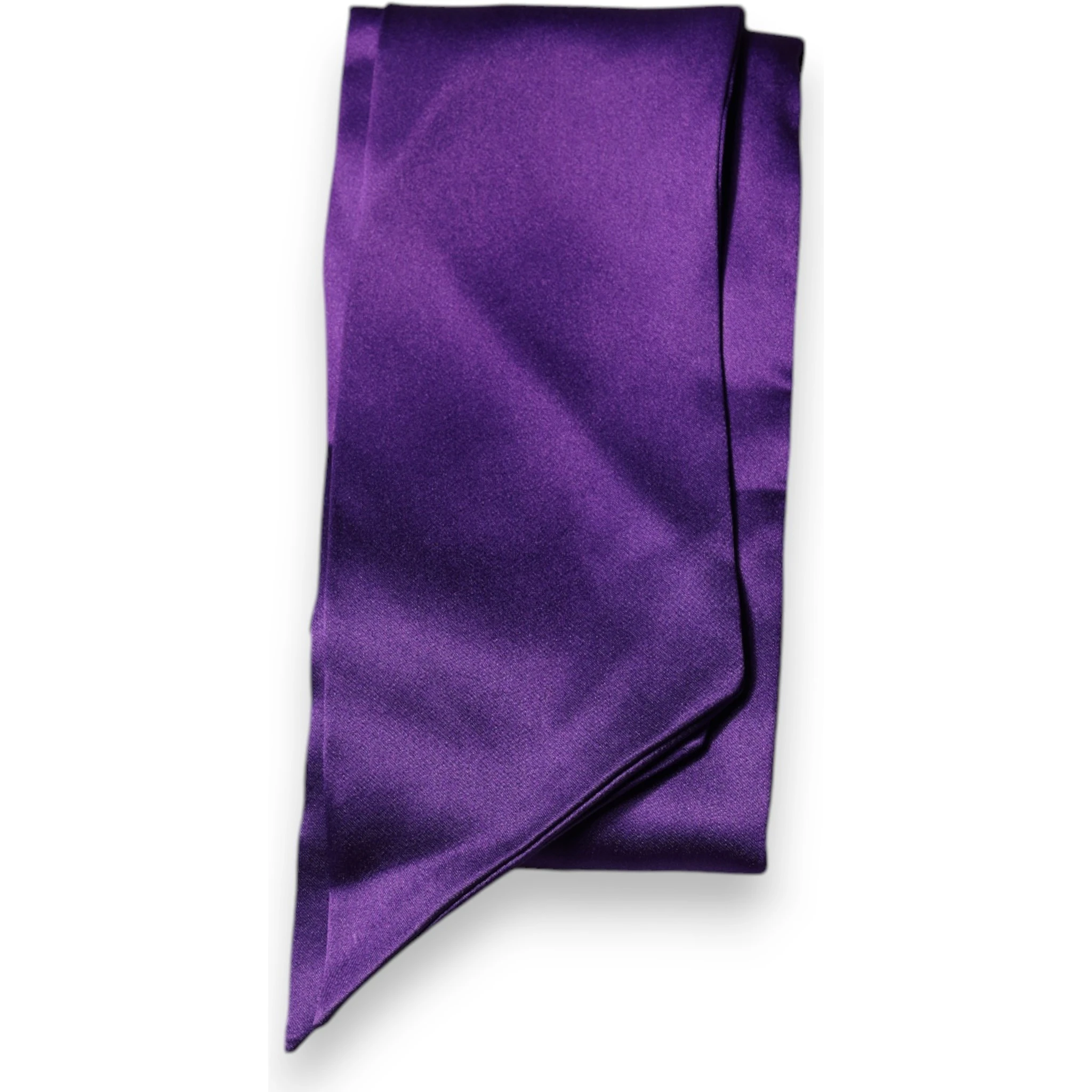 Purple Satin Silk Skinny Neck Foulard Scarf