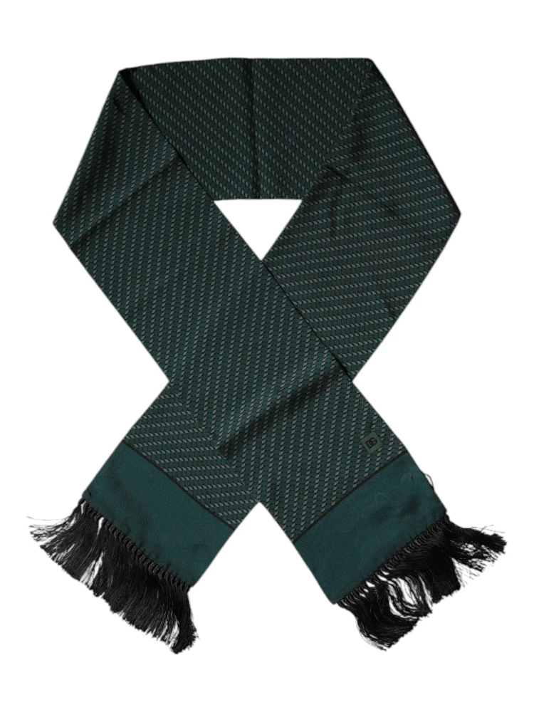 Dark Green Fantasy Fringes Neck Wrap Scarf