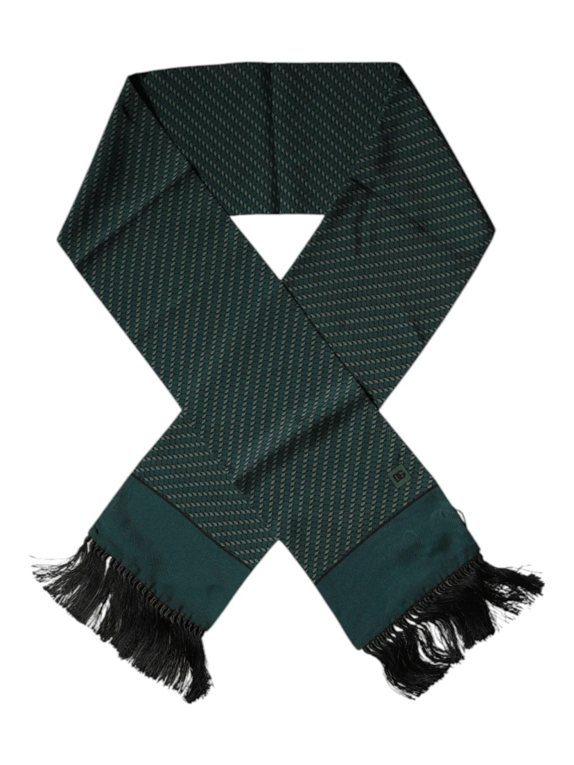 Dark Green Fantasy Fringes Neck Wrap Scarf
