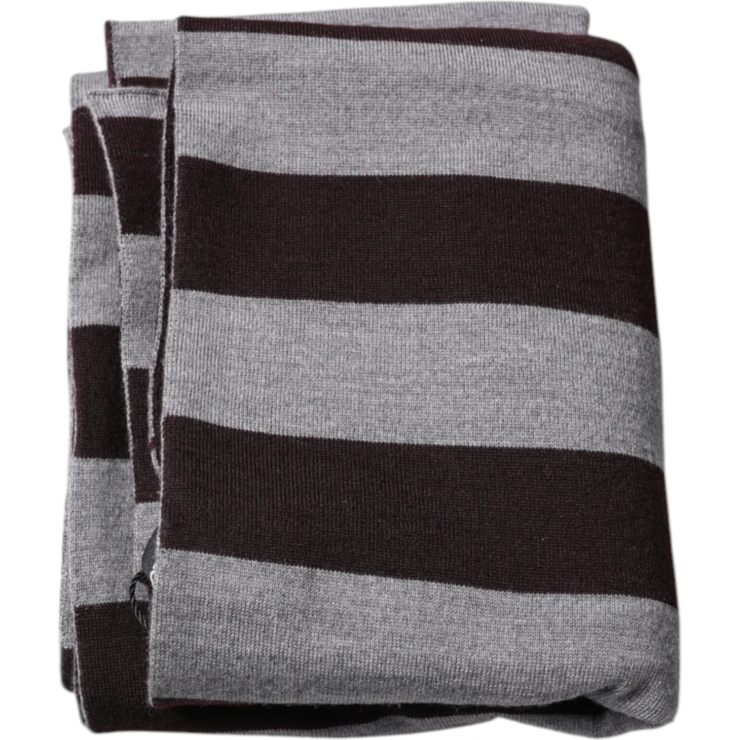 Black Gray Stripes Wool Neck Wrap Scarf