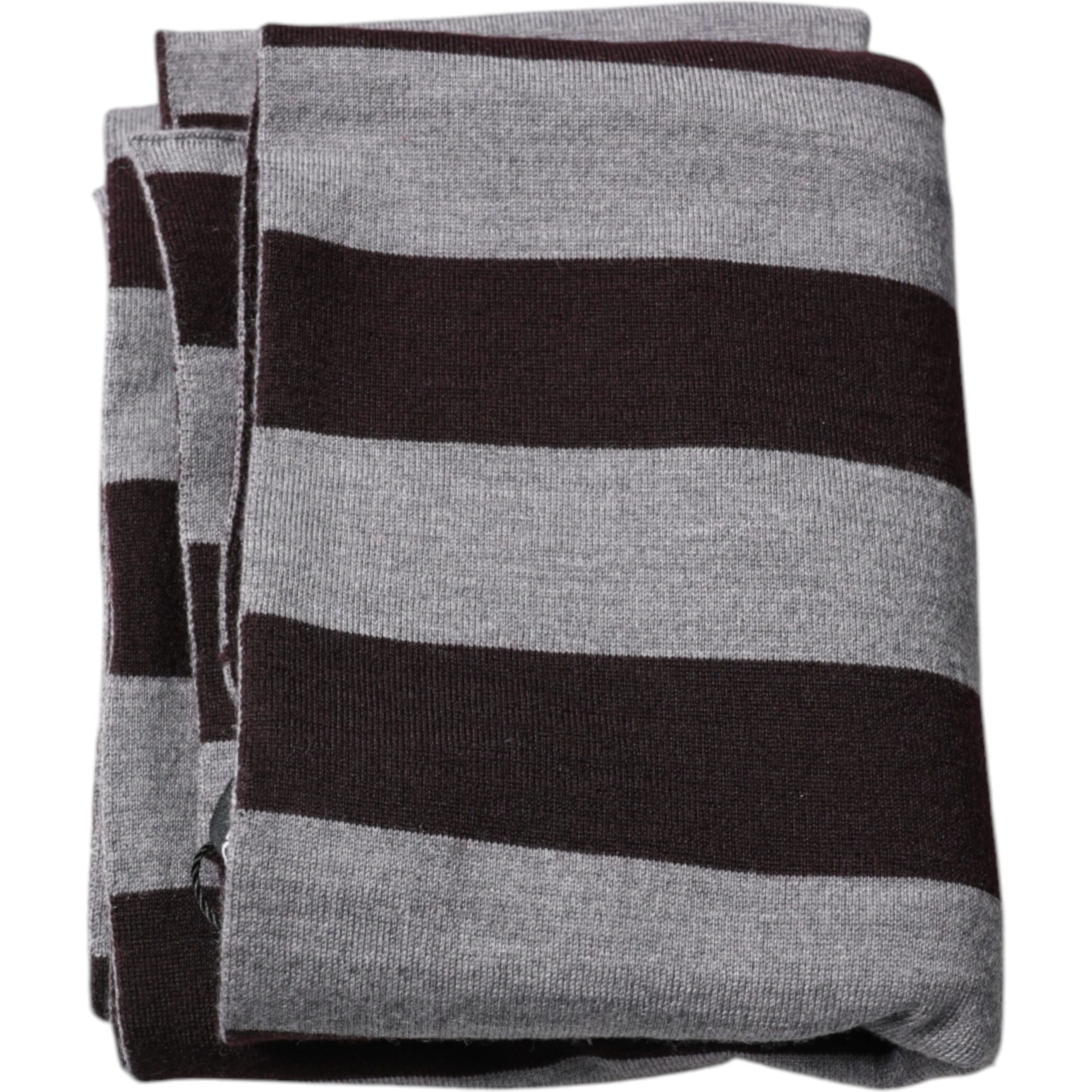 Black Gray Stripes Wool Neck Wrap Scarf