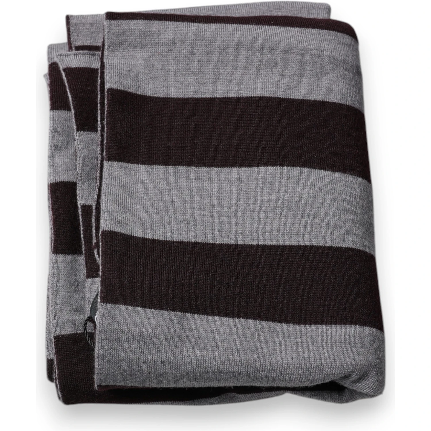 Black Gray Stripes Wool Neck Wrap Scarf