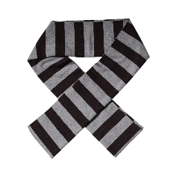 Black Gray Stripes Wool Neck Wrap Scarf