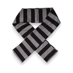 Black Gray Stripes Wool Neck Wrap Scarf