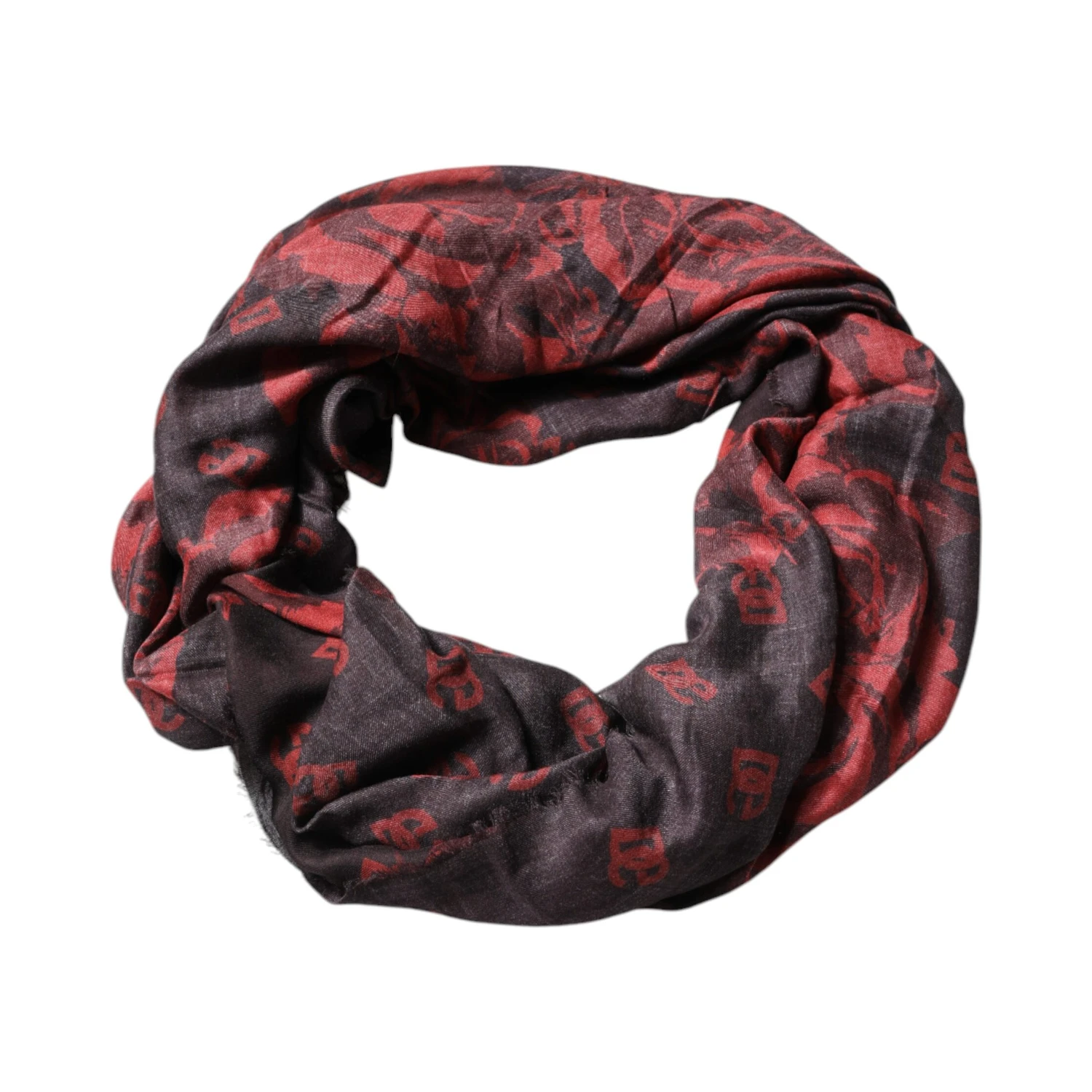 Black Red Floral Modal Wrap Shawl Scarf