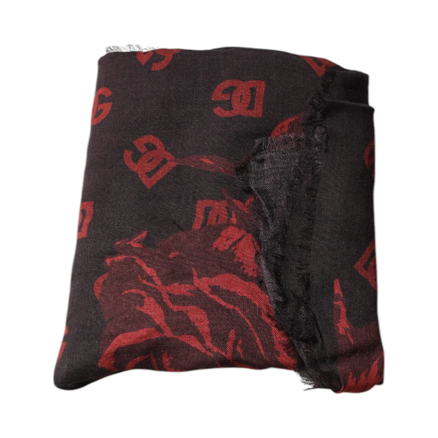 Black Red Floral Modal Wrap Shawl Scarf