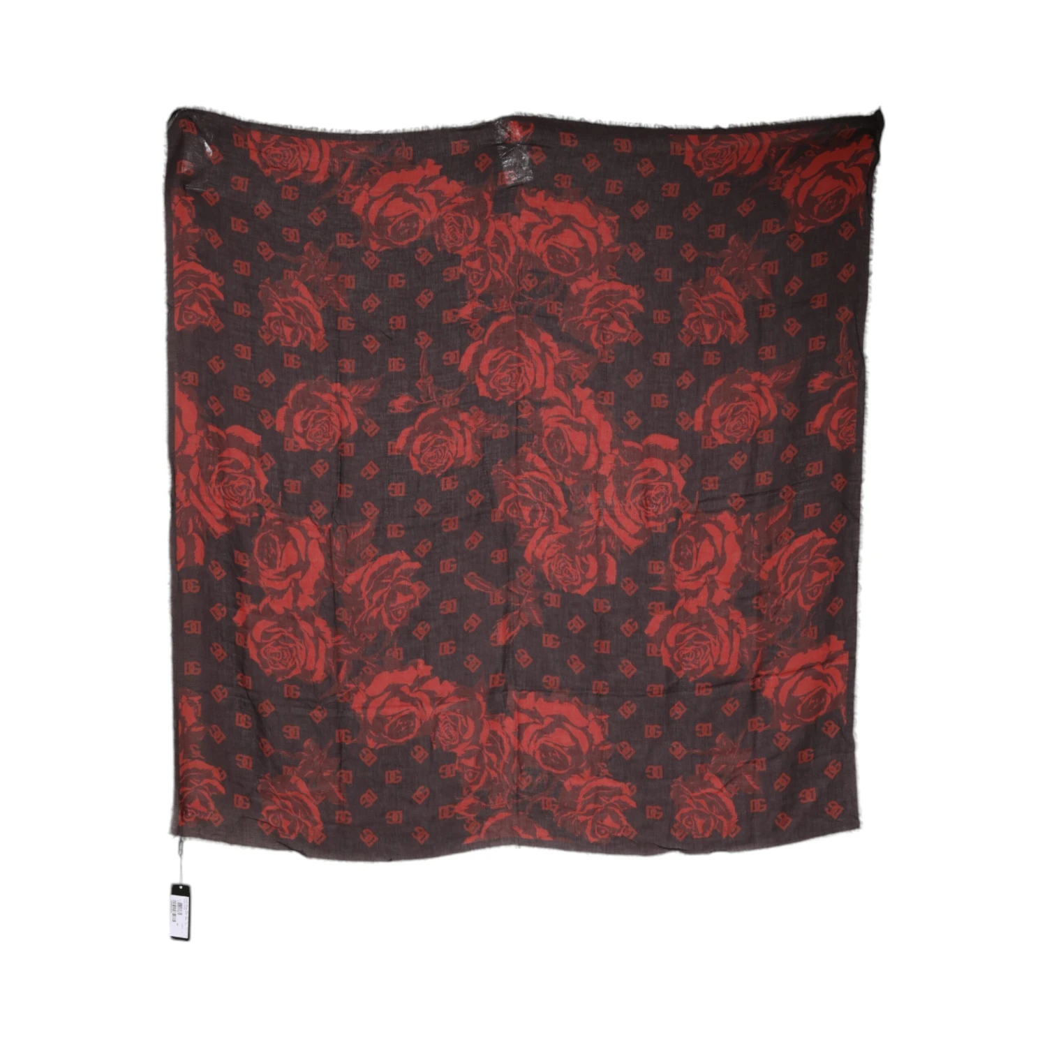 Black Red Floral Modal Wrap Shawl Scarf