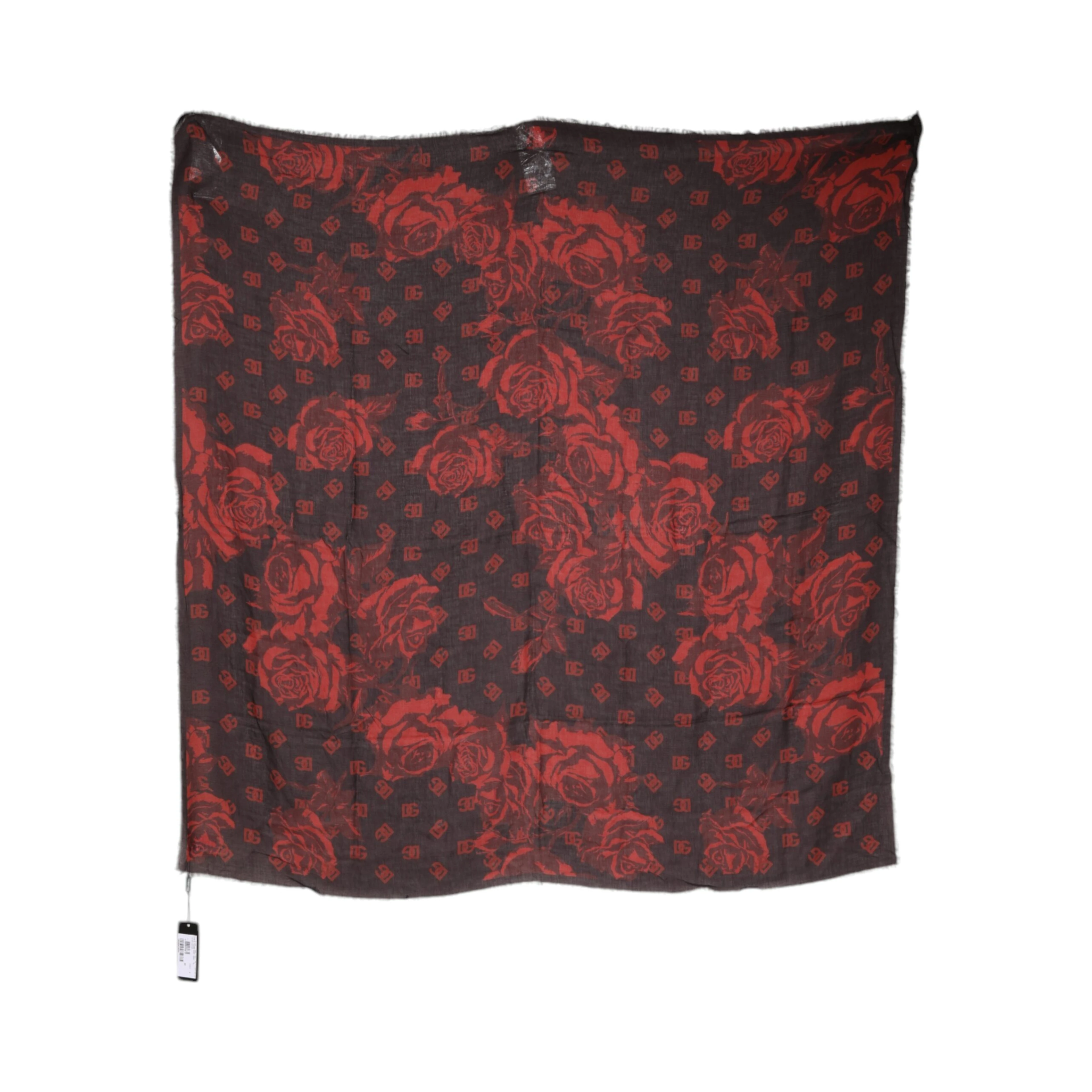 Black Red Floral Modal Wrap Shawl Scarf