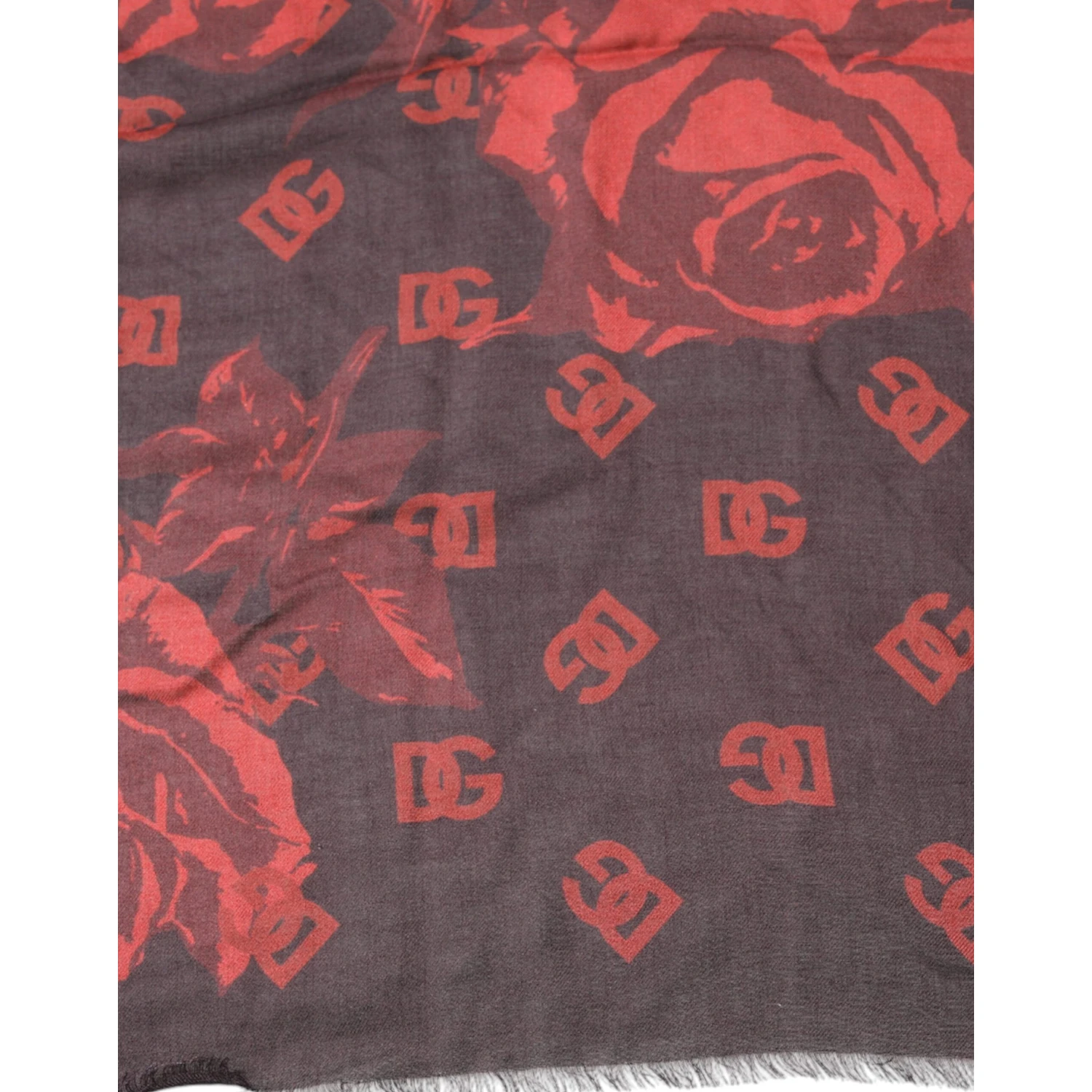 Black Red Floral Modal Wrap Shawl Scarf