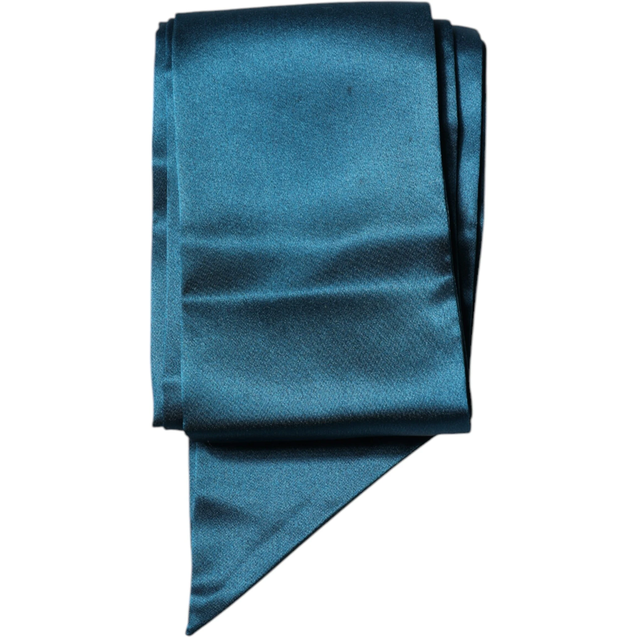 Dark Green Satin Silk Skinny Foulard Scarf