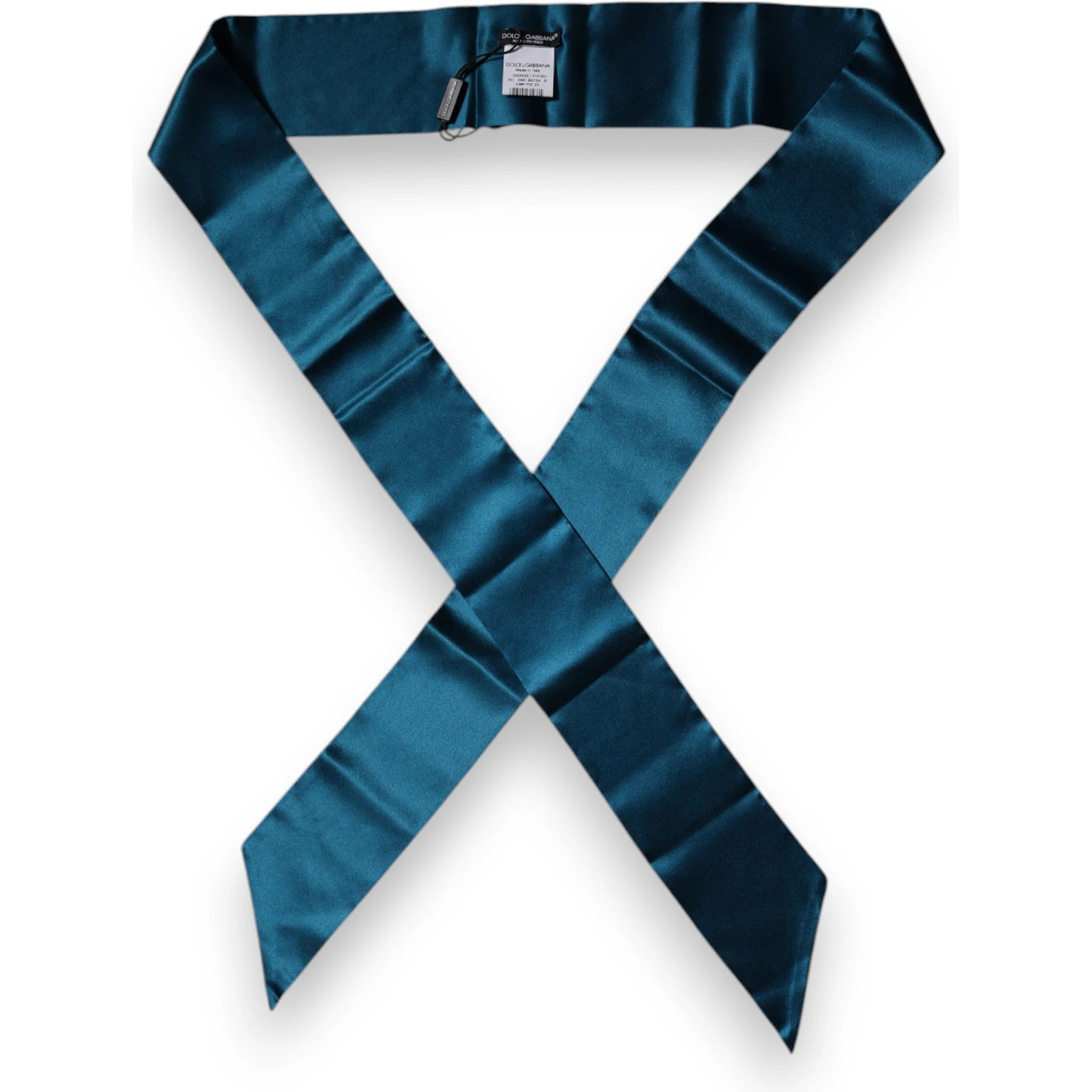 Dark Green Satin Silk Skinny Foulard Scarf