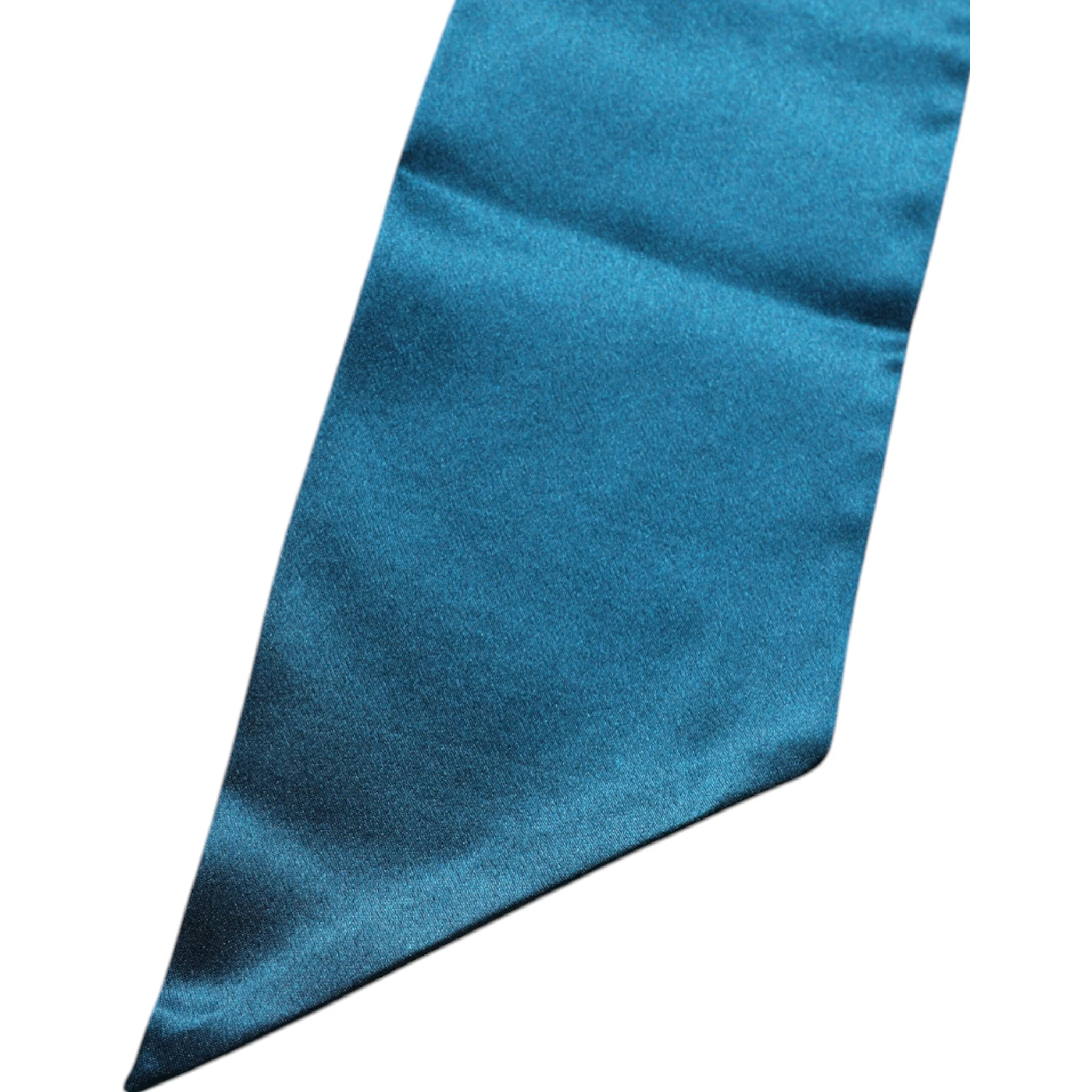 Dark Green Satin Silk Skinny Foulard Scarf