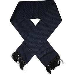 Dark Blue Fantasy Fringes Neck Wrap Scarf