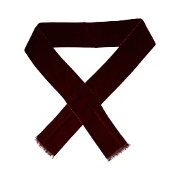 Maroon Silk Fringes Skinny Neck Wrap Scarf