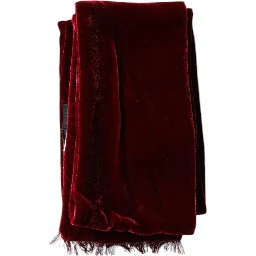Maroon Silk Fringes Skinny Neck Wrap Scarf