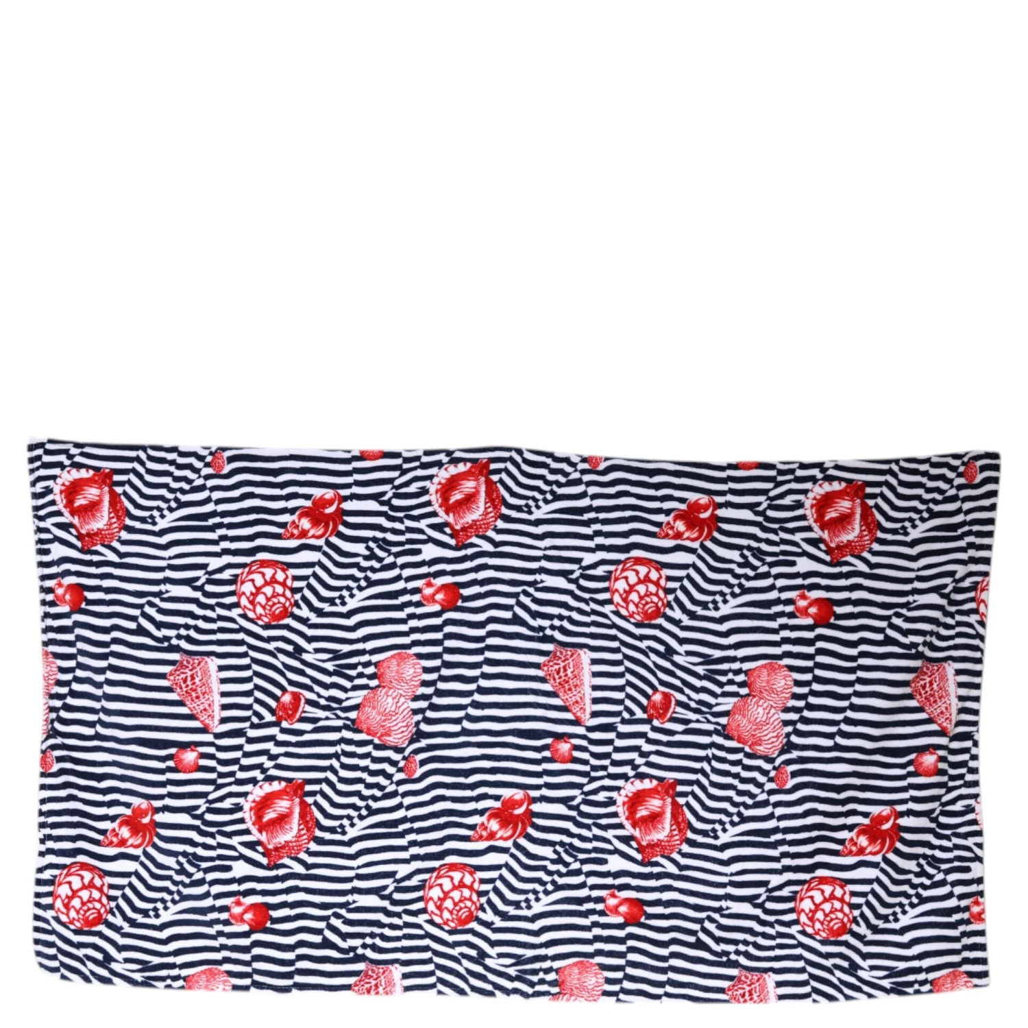 Multicolor Stripes Seashells Beach Towel