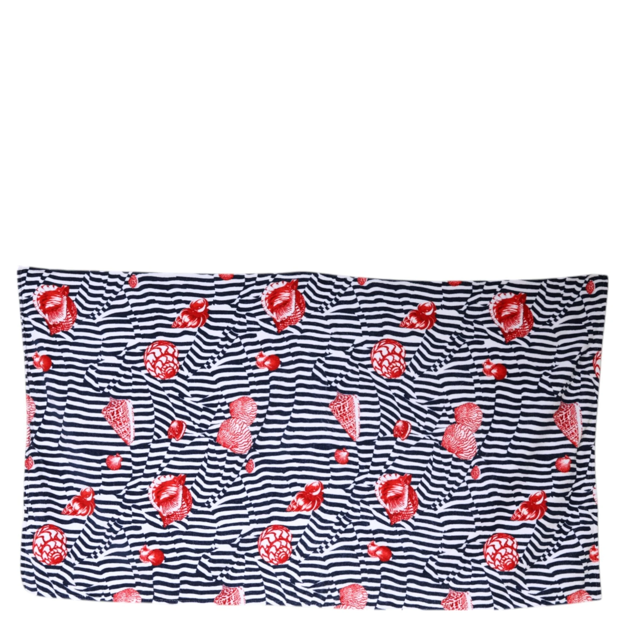 Multicolor Stripes Seashells Beach Towel