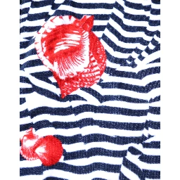 Multicolor Stripes Seashells Beach Towel