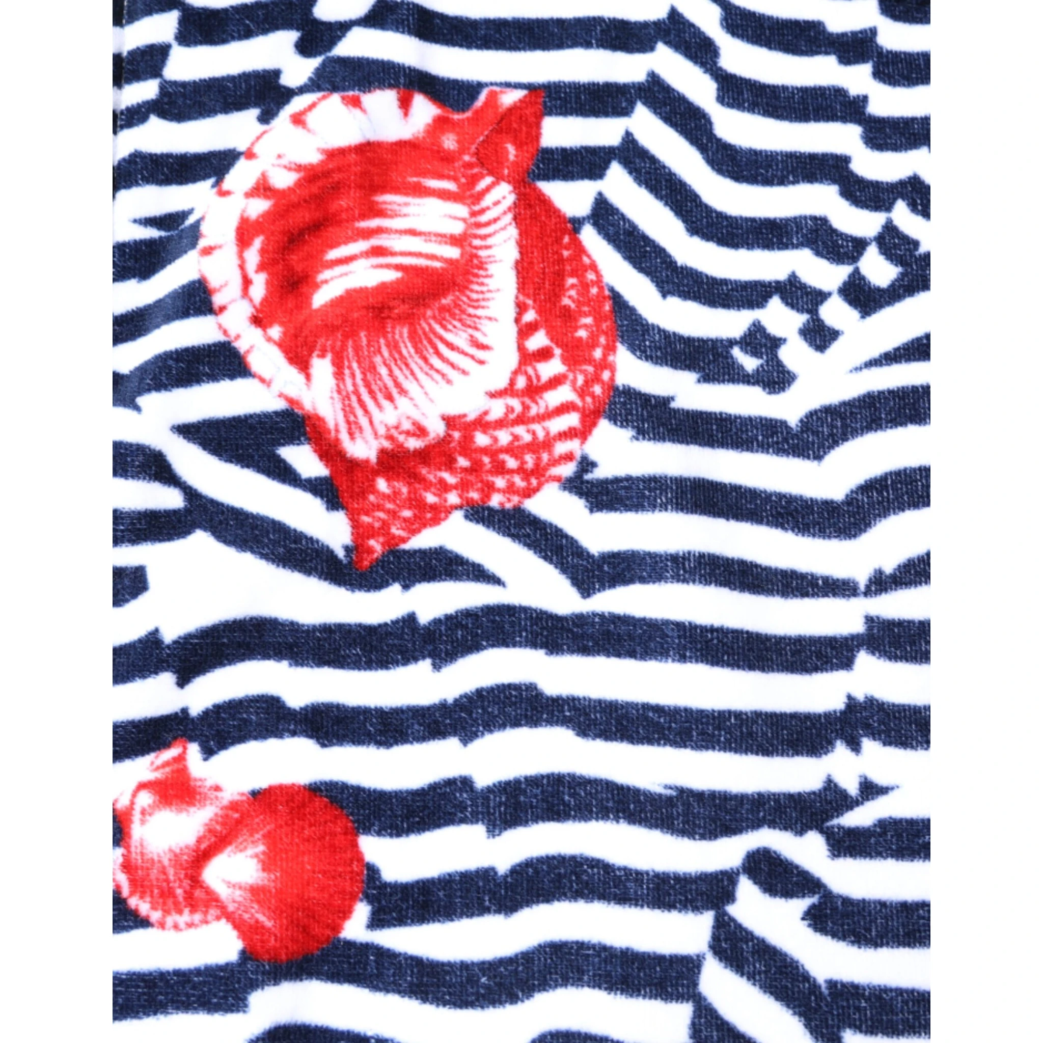 Multicolor Stripes Seashells Beach Towel