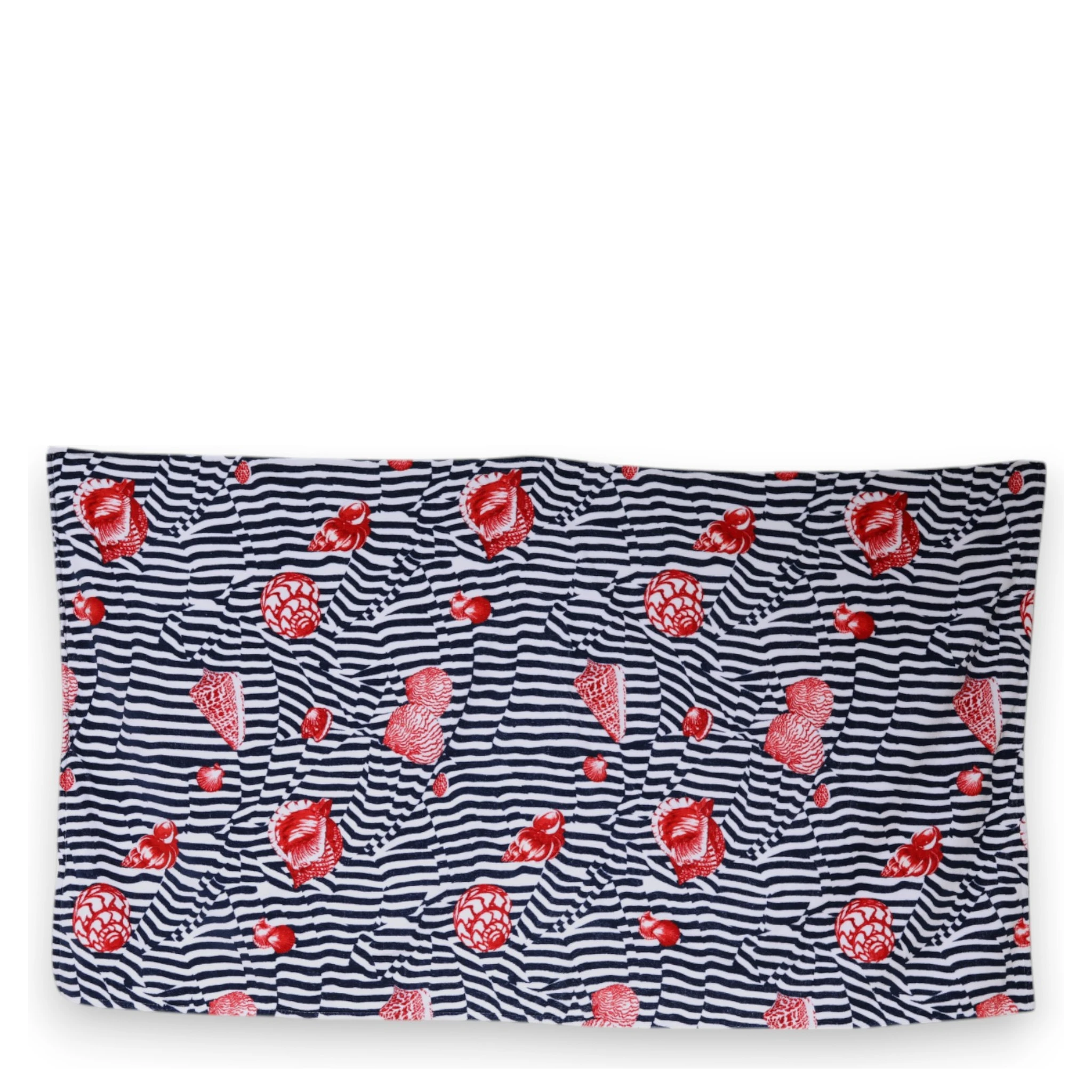 Multicolor Stripes Seashells Beach Towel