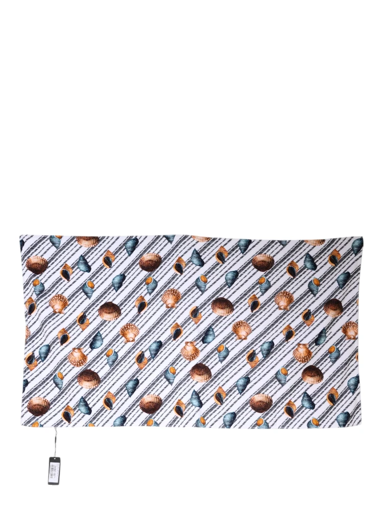 Multicolor Stripes Seashells Beach Towel alternative