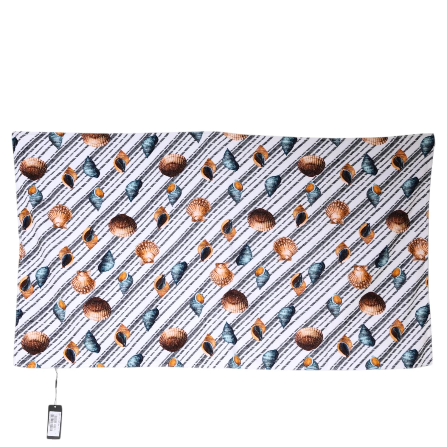 Multicolor Stripes Seashells Beach Towel