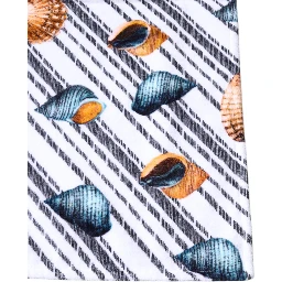 Multicolor Stripes Seashells Beach Towel