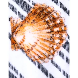 Multicolor Stripes Seashells Beach Towel