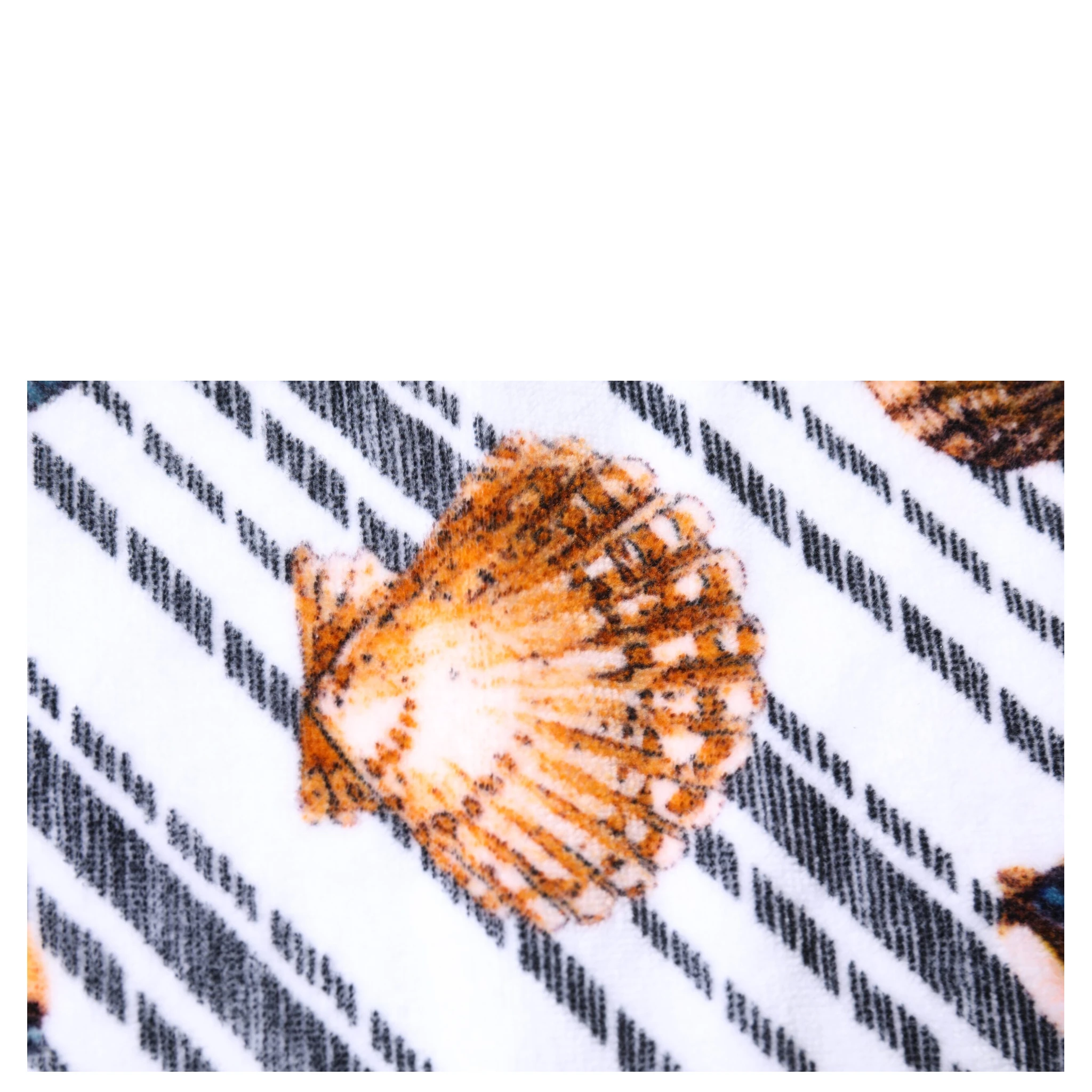 Multicolor Stripes Seashells Beach Towel