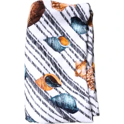 Multicolor Stripes Seashells Beach Towel