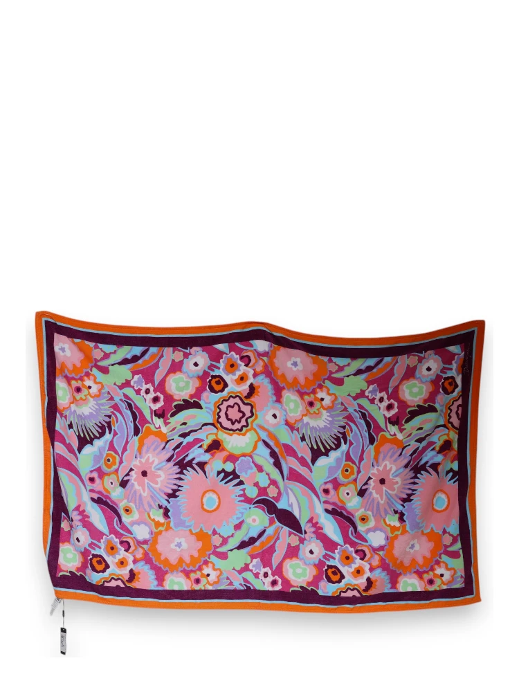 Multicolor Floral Print Cotton Beach Towel